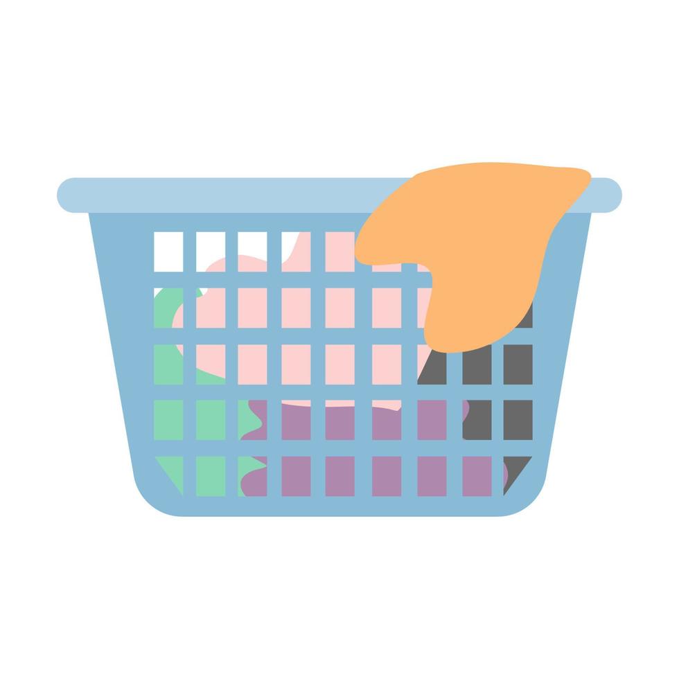 clothes in laundry basket vector