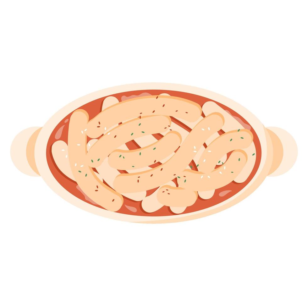 tokbokki comida coreana tradicional coreana vector