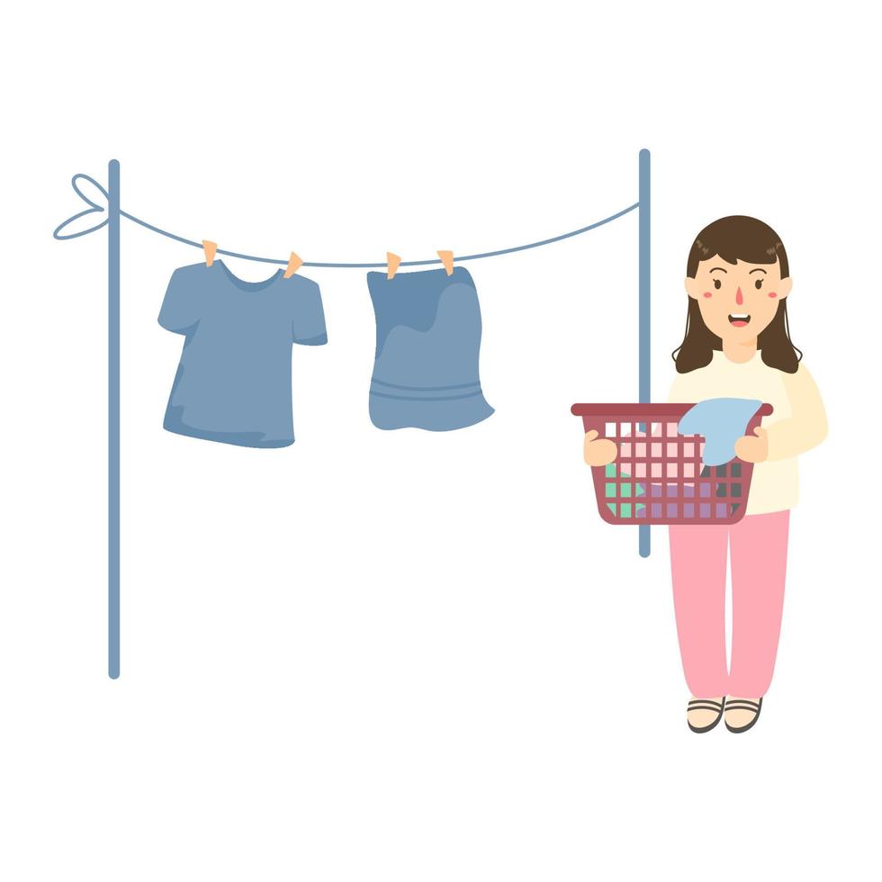 clothes hanging on a line vector