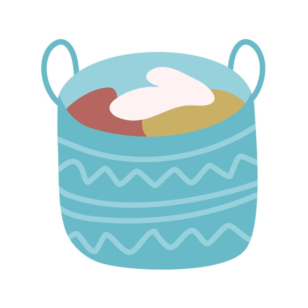 basket with clothes vector