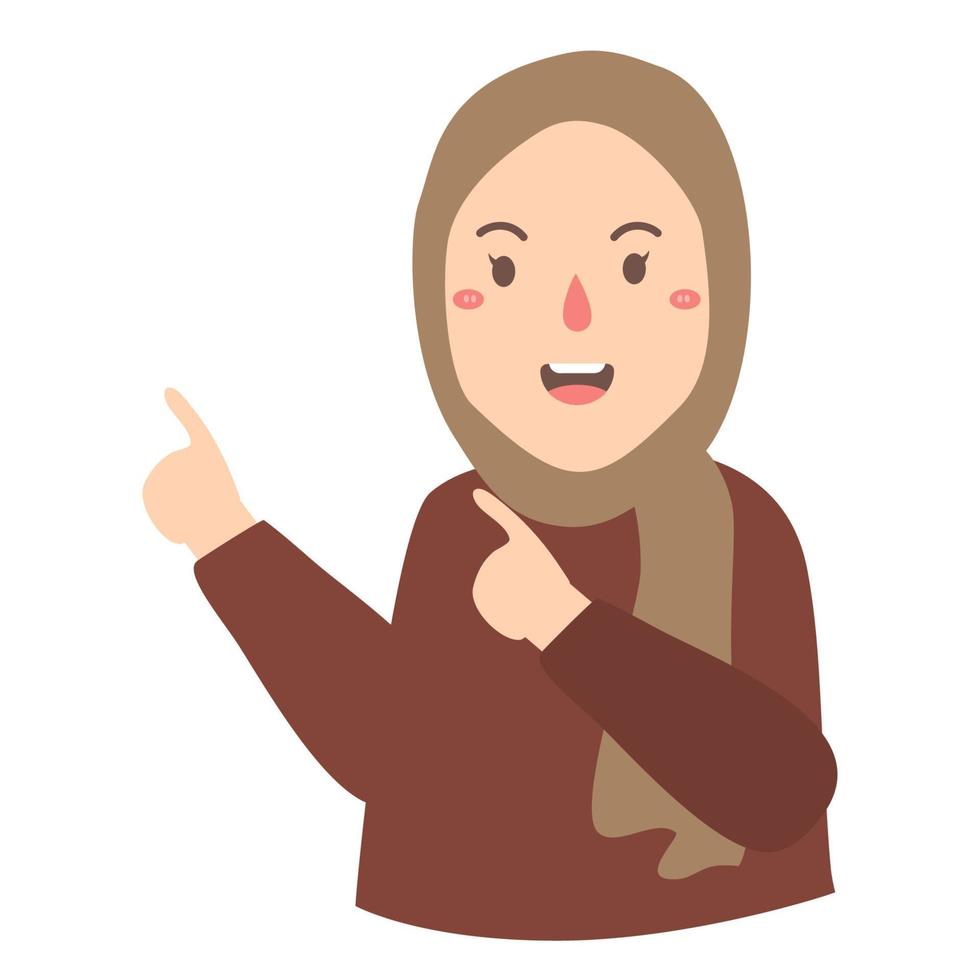 girl pointing at something vector