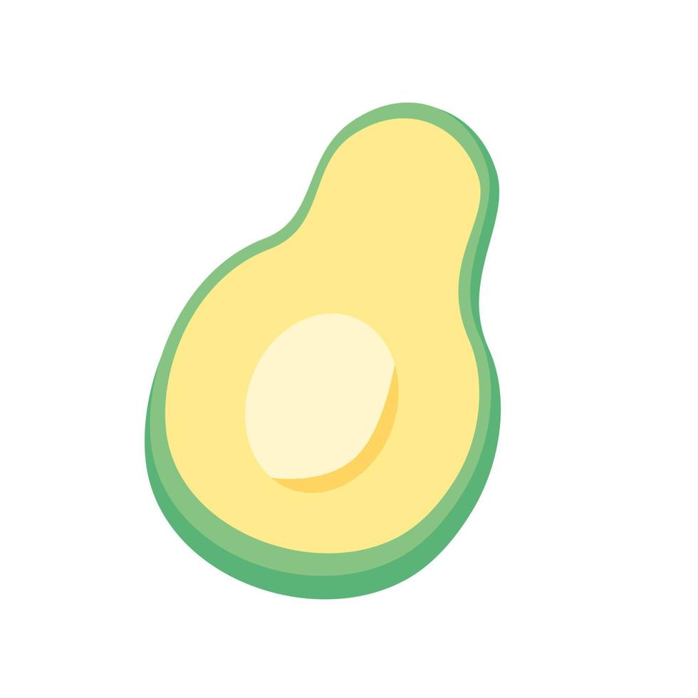 cut slice avocado vector