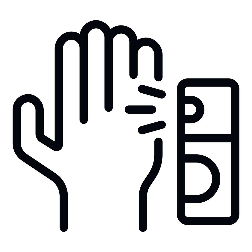 Disinfect hand icon outline vector. Clean bottle vector