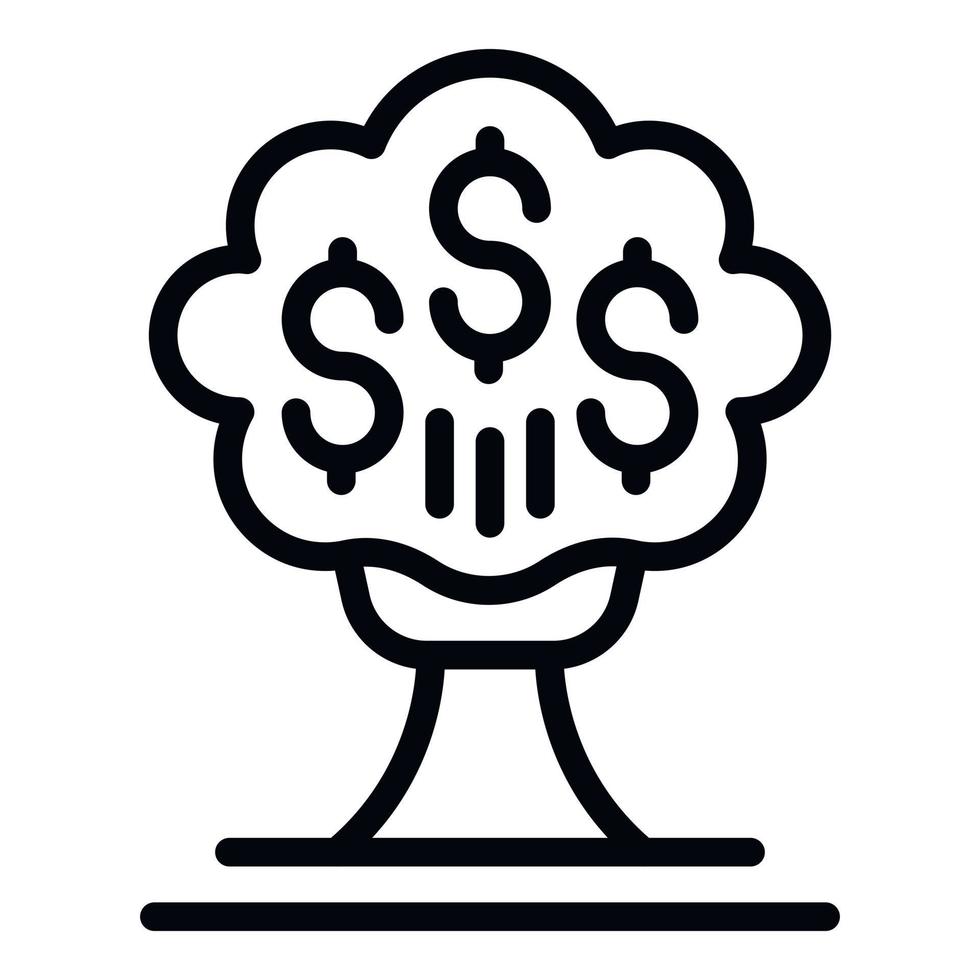 Tree economy icon outline vector. Financial money vector