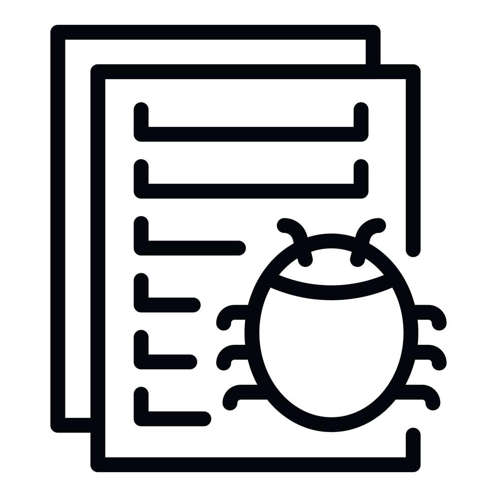 Data bug icon outline vector. Cyber crime vector