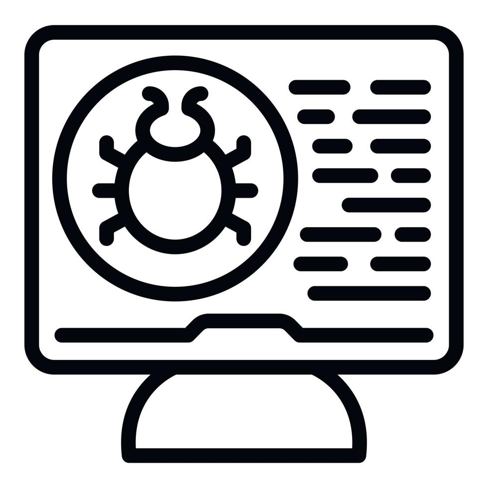 Computer bug icon outline vector. Cyber crime vector