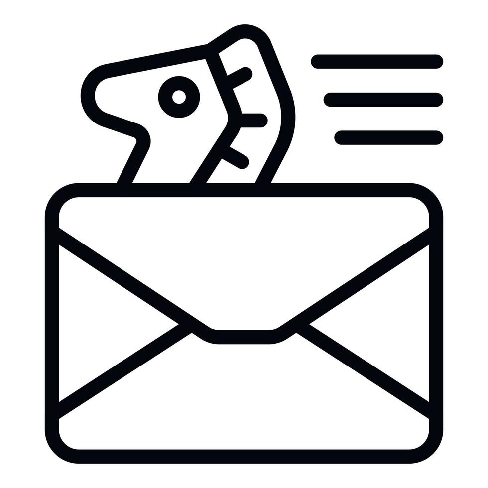 Trojan mail icon outline vector. Cyber crime vector