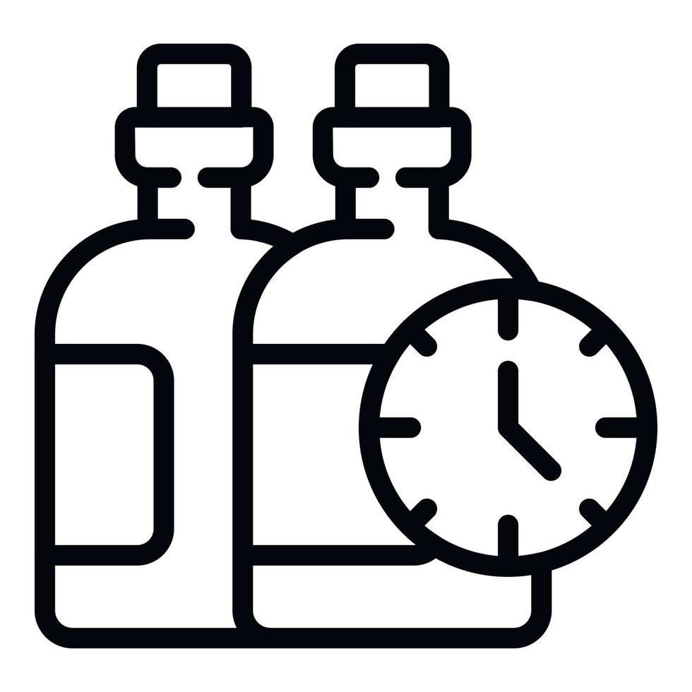 Old wine bottle icon outline vector. Bar glass vector