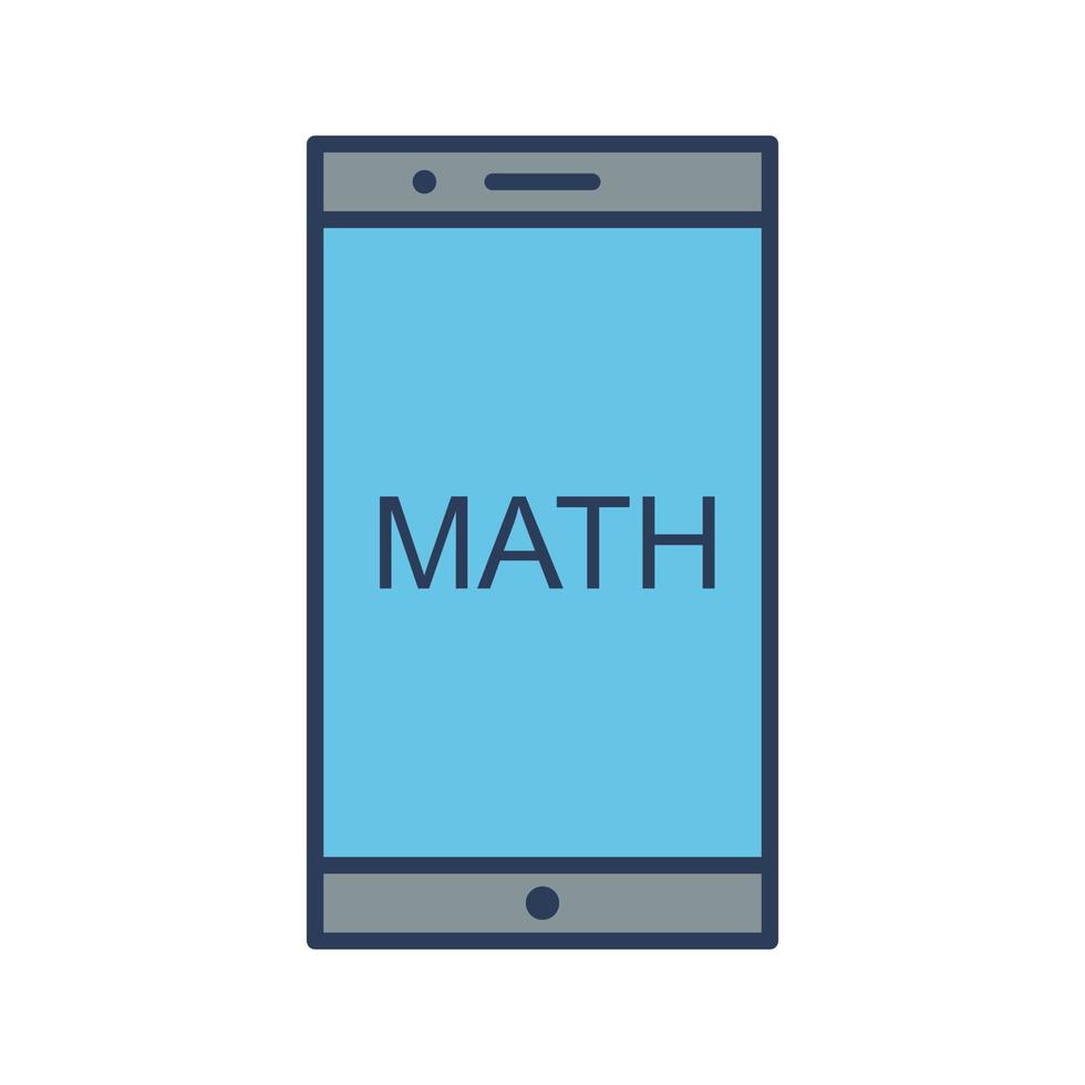 Studying Math on Mobile Vector Icon