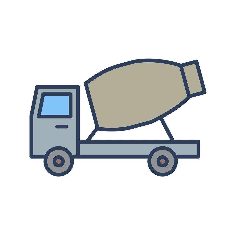 Cement Mixer Truck Vector Icon