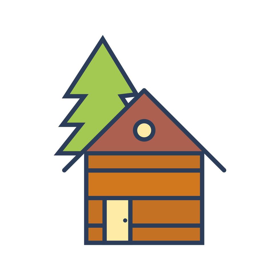 Wood Cabin Vector Icon