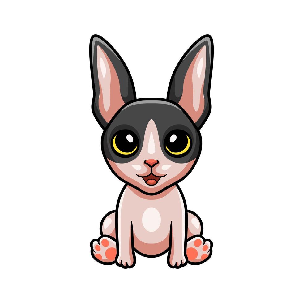 Cute cat cornish rex cartoon vector