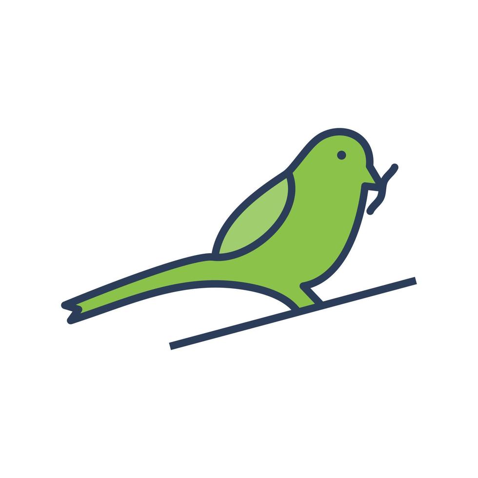 Bird Eating Worm Vector Icon