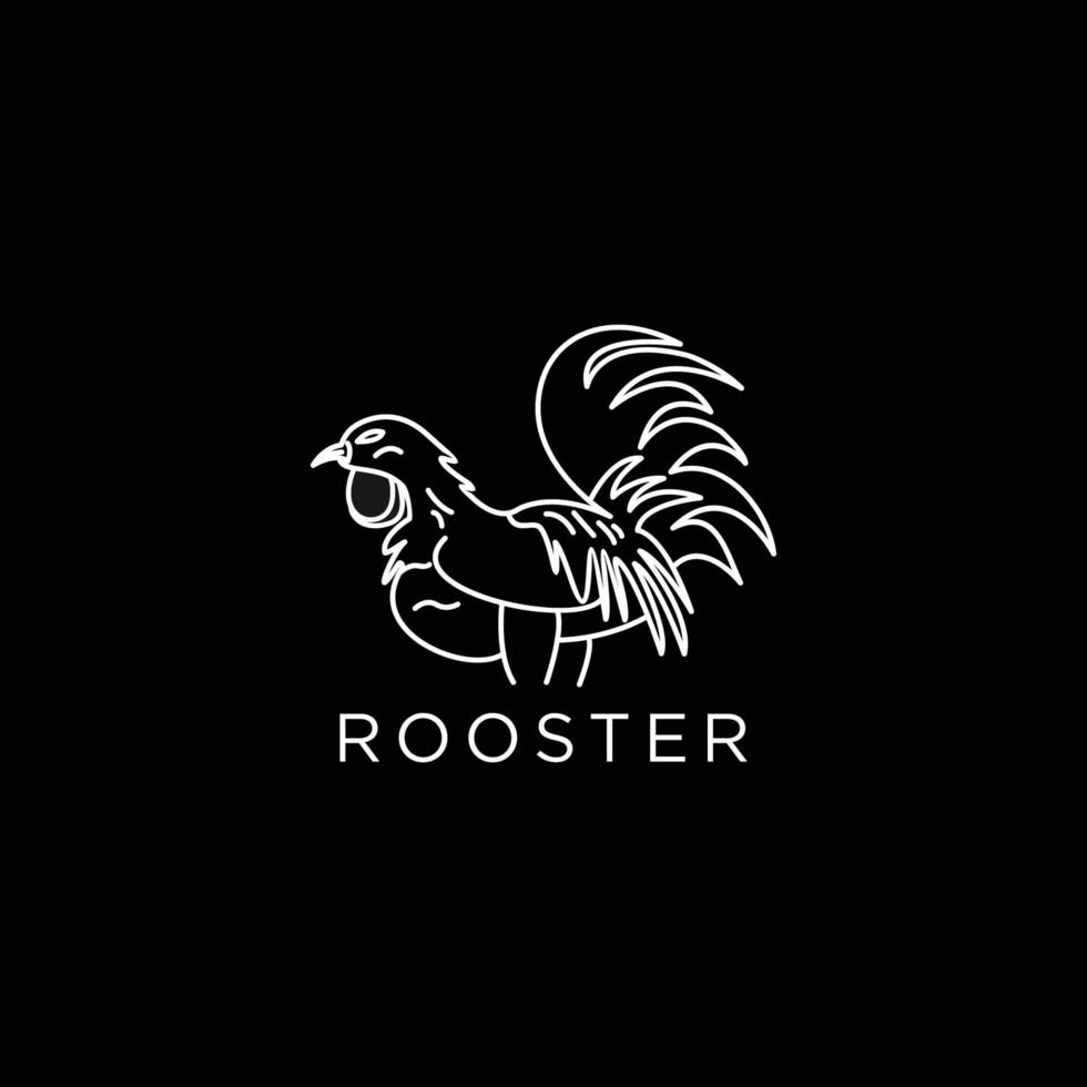 Rooster logo icon design template flat vector