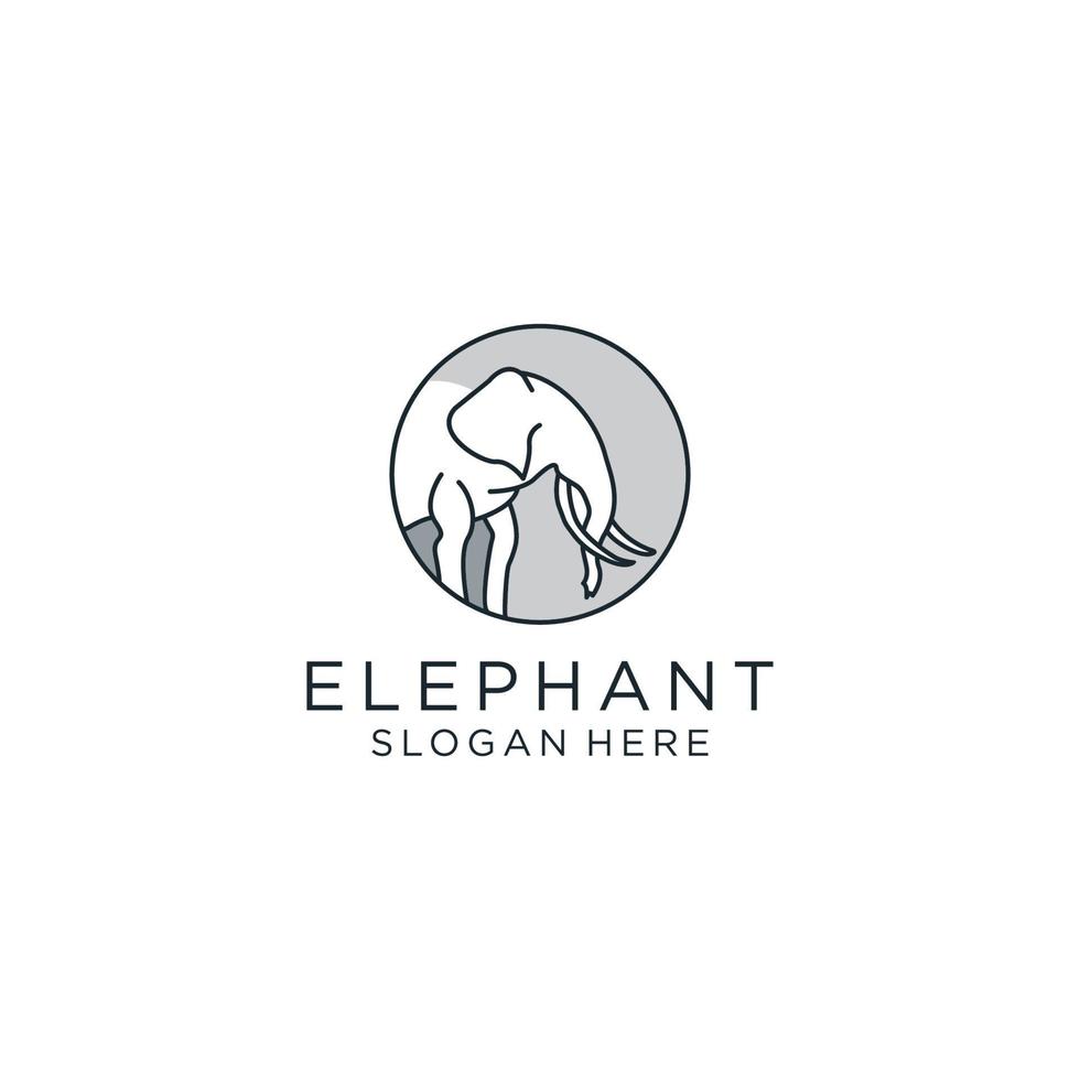 Elephant logo icon design template flat vector