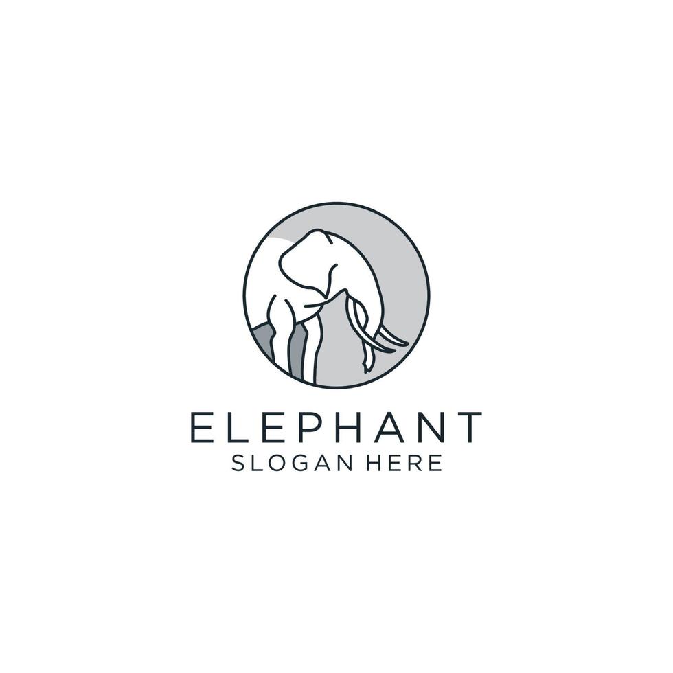 plantilla de diseño de icono de logotipo de elefante vector plano