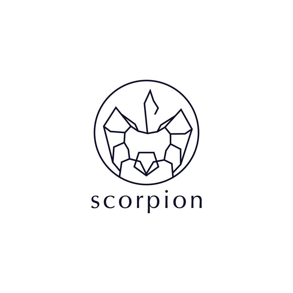 vector plano de plantilla de diseño de icono de logotipo de escorpión