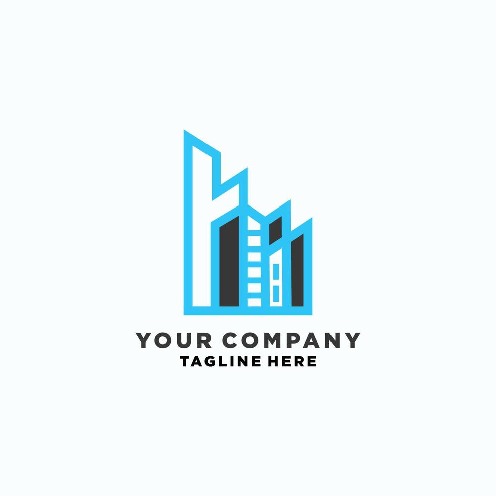 Real estate logo design icon House and building template flat vector