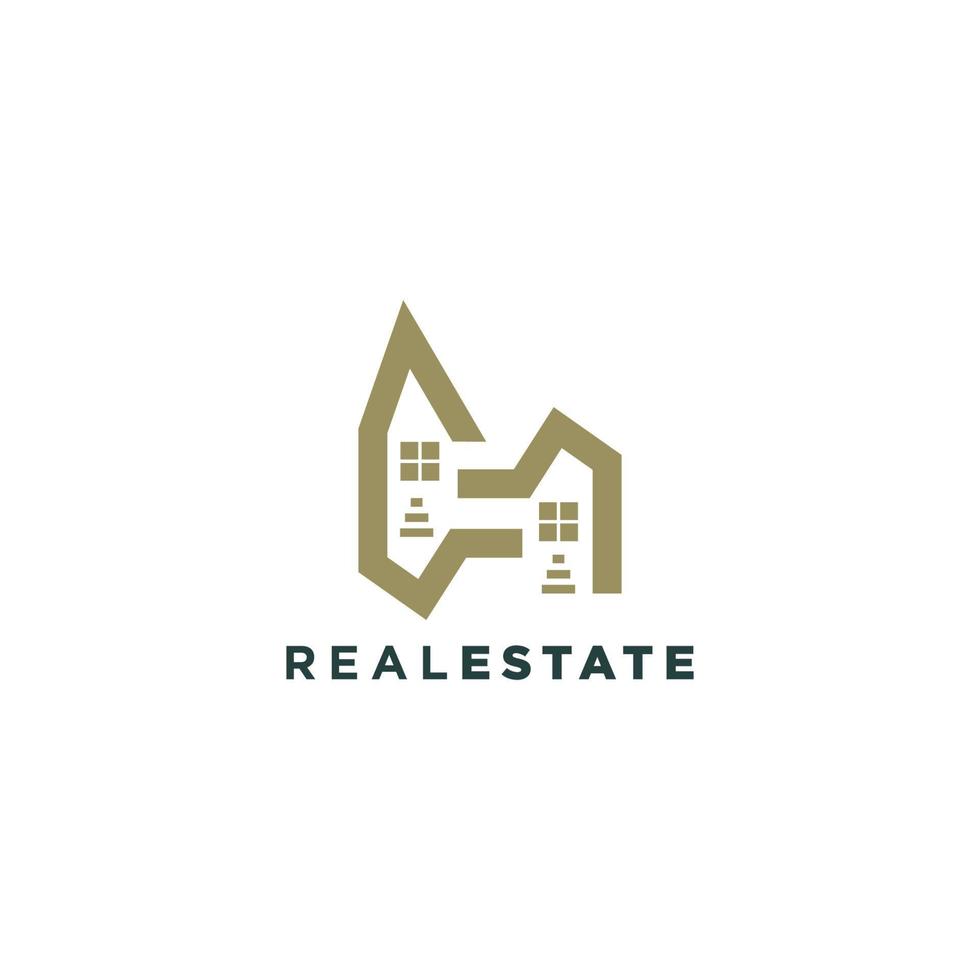 Real estate logo design icon House and building template flat vector