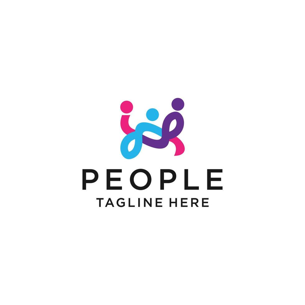 People logo icon design template flat vector