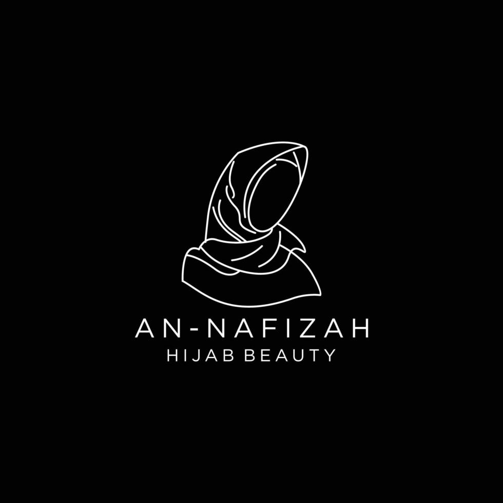 hijab musulmán logo icono velo árabe plantilla de diseño vector plano