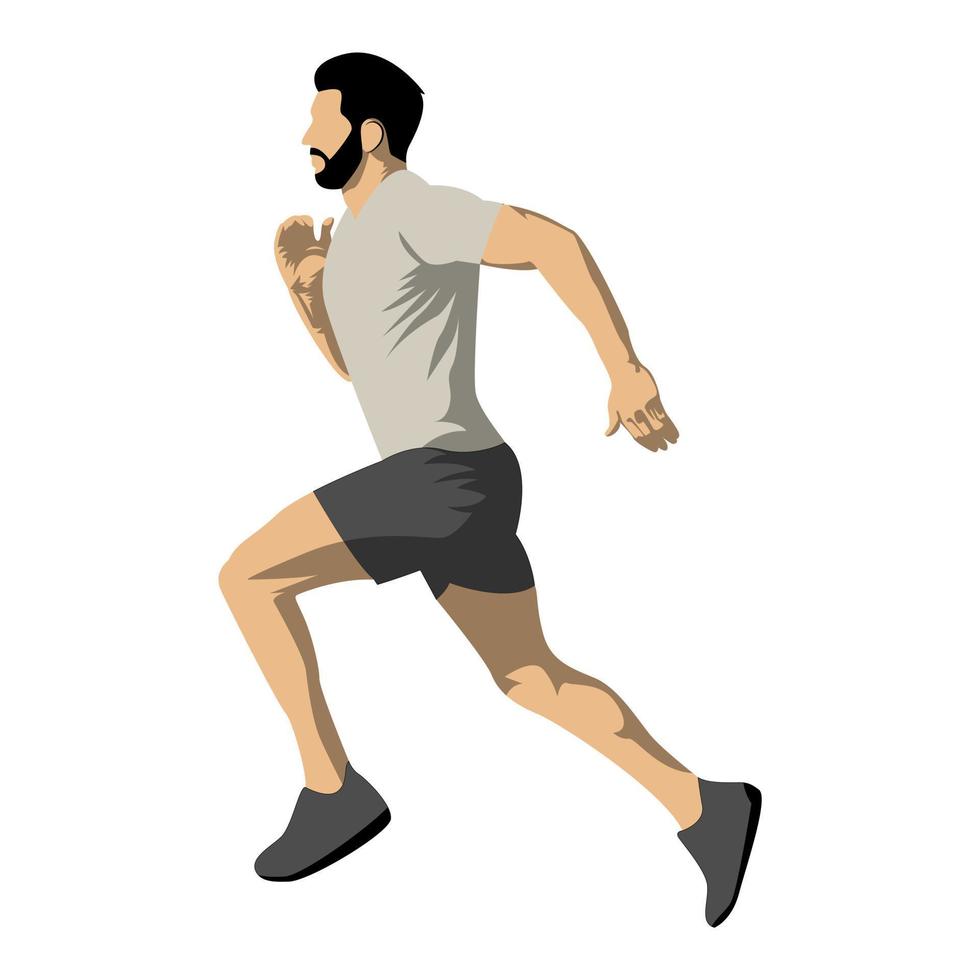 Running man illustration. Active fitness. Training and athletes. Sports movement. Flat vector illustration