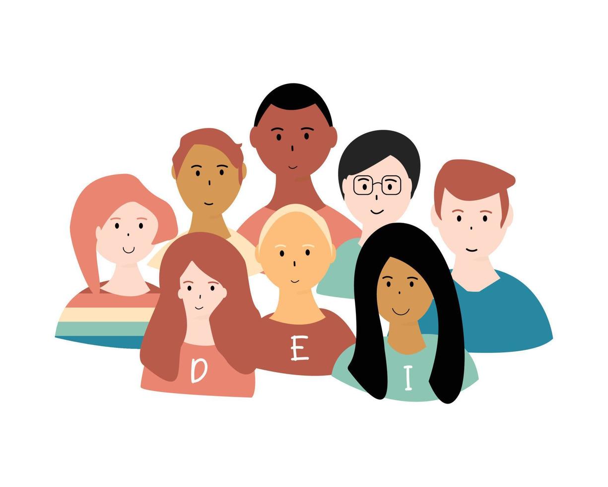 DEI for diversity, equity and inclusivity vector