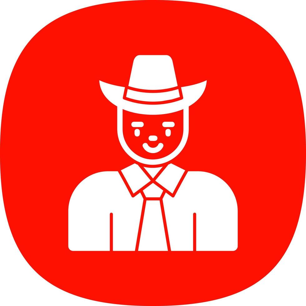 Cow Boy Vector Icon Design