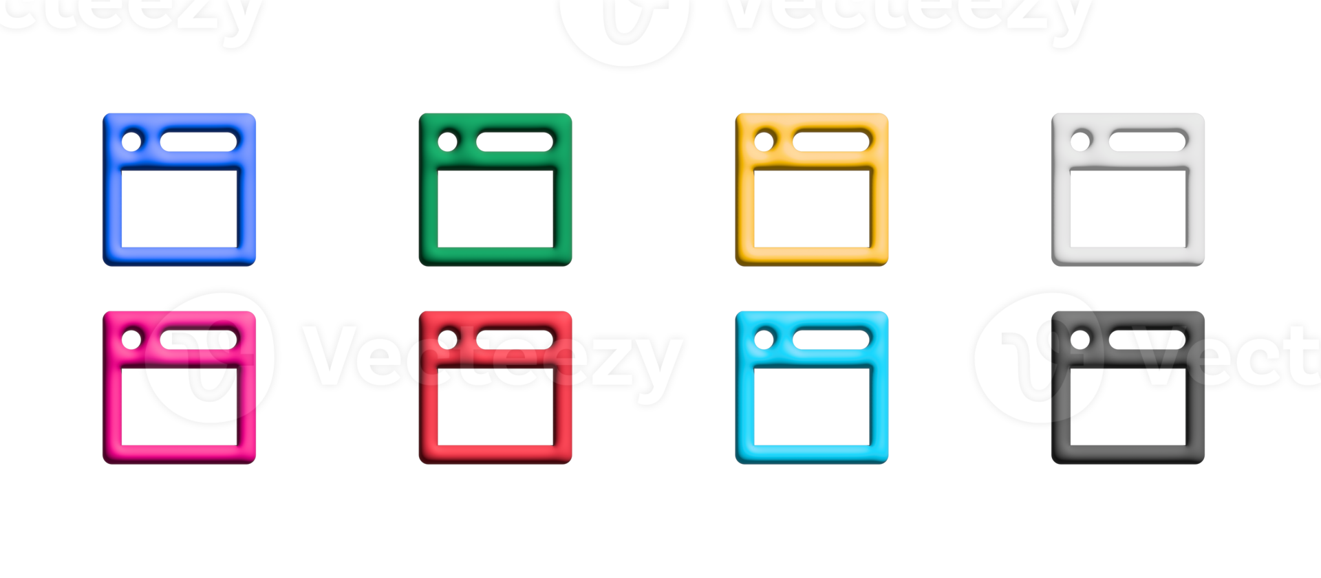 browser icon set, colored symbols graphic elements png