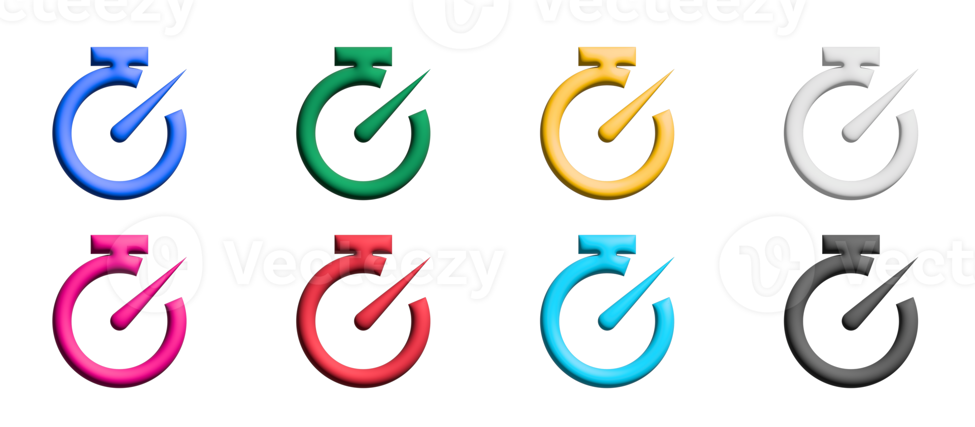 Timer-Icon-Set, farbige Symbole grafische Elemente png
