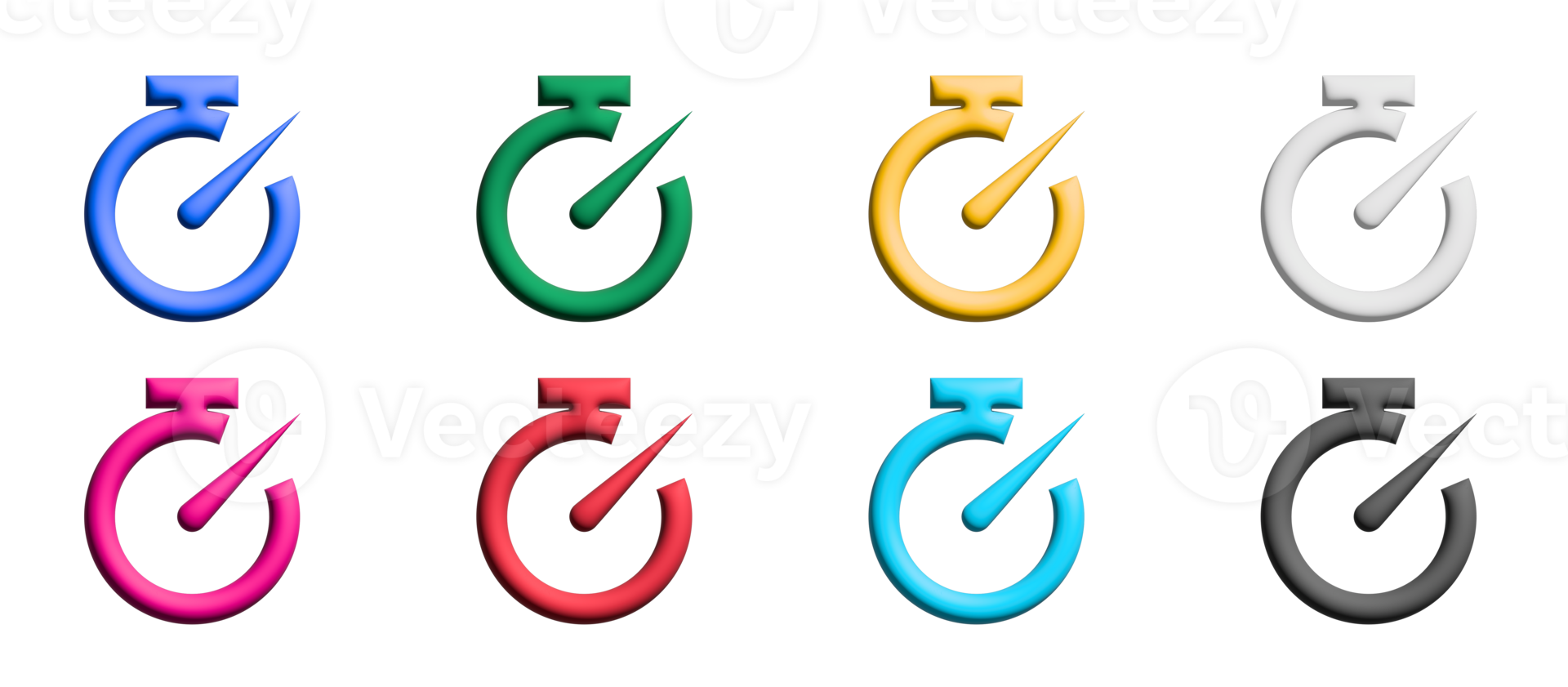 timer icon set, colored symbols graphic elements png