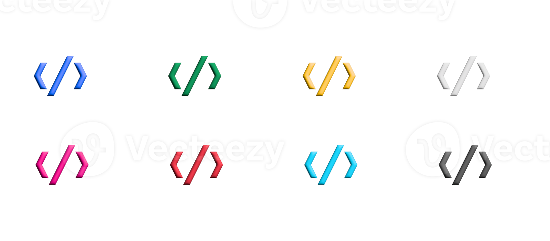 code icon set, colored symbols graphic elements png