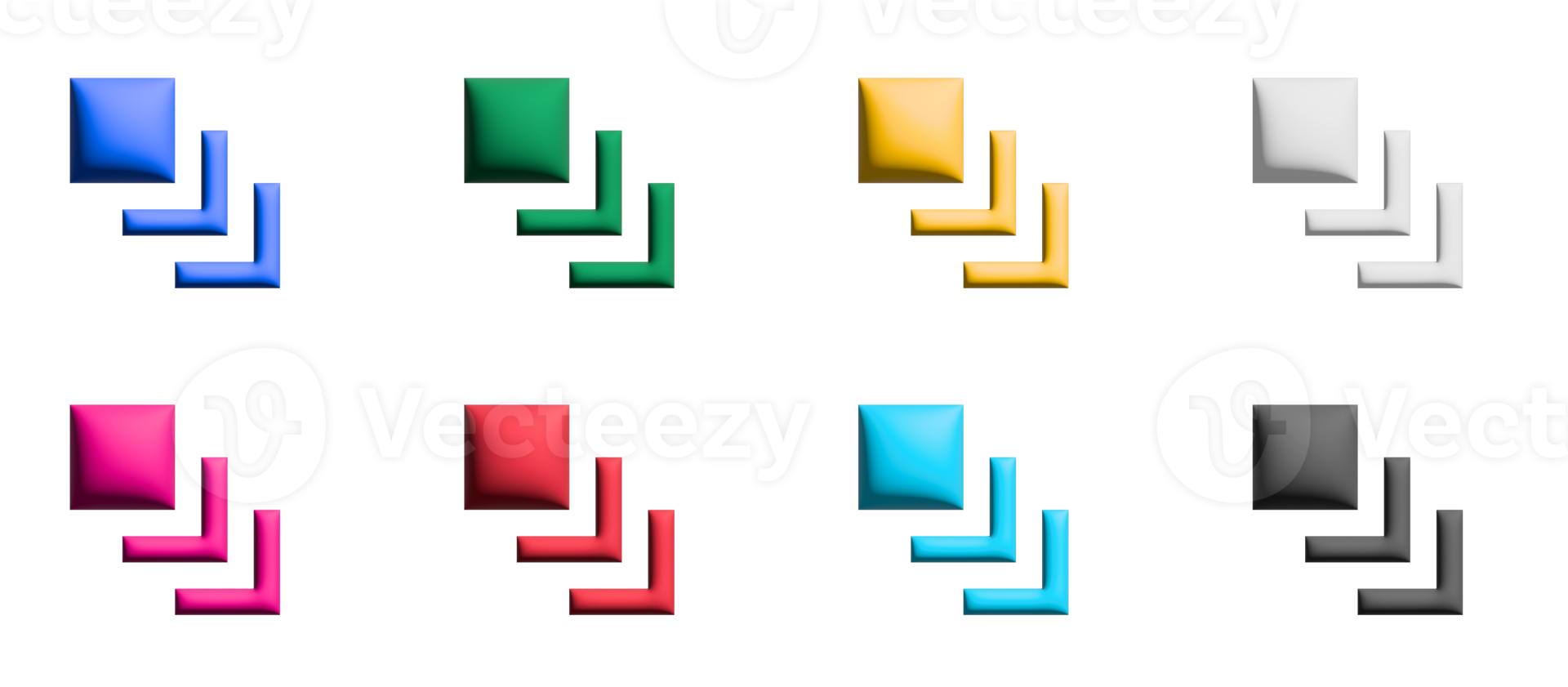 Ebenen-Icon-Set, farbige Symbole grafische Elemente png
