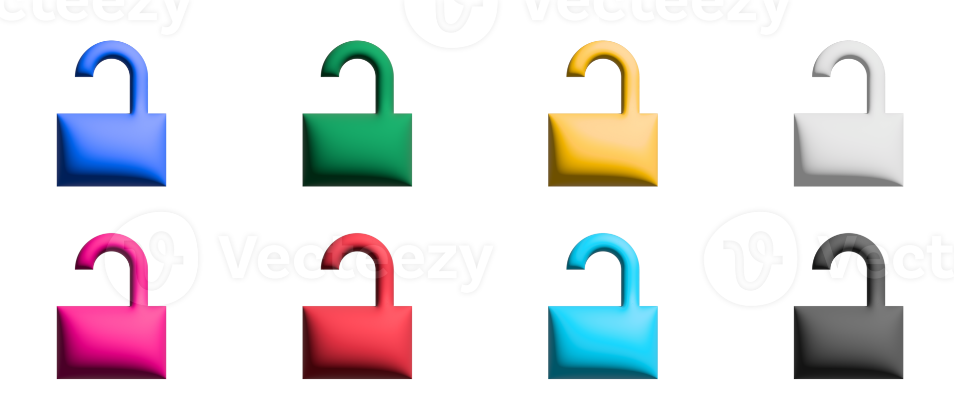 lock unlocked icon set, colored symbols graphic elements png