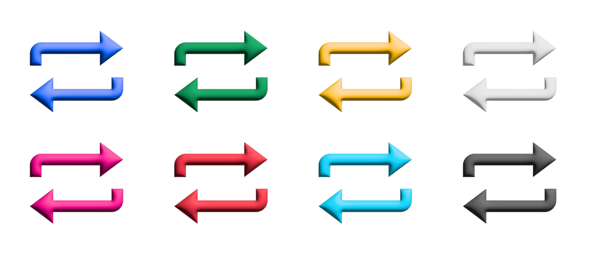 conjunto de ícones de loop, elementos gráficos de símbolos coloridos png