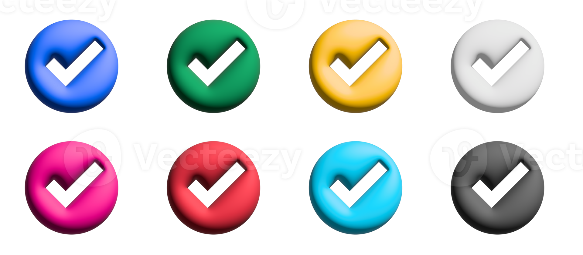 circle check icon set, colored symbols graphic elements png