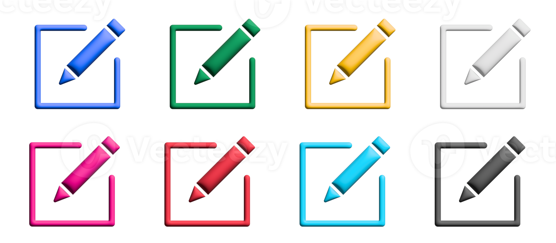 edit icon set, colored symbols graphic elements png