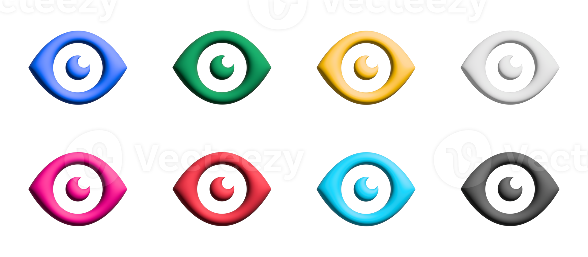 oog icoon set, gekleurde symbolen grafisch elementen png