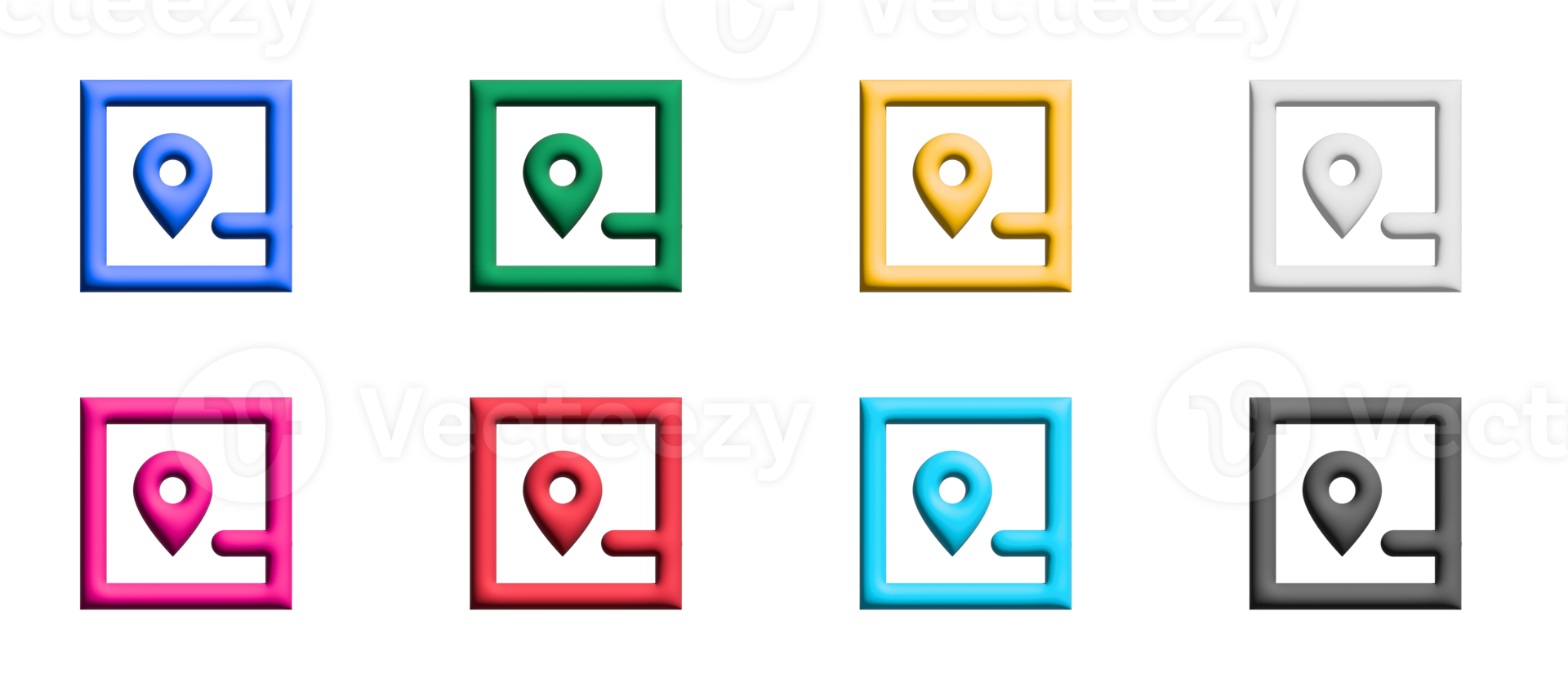 map icon set, colored symbols graphic elements png