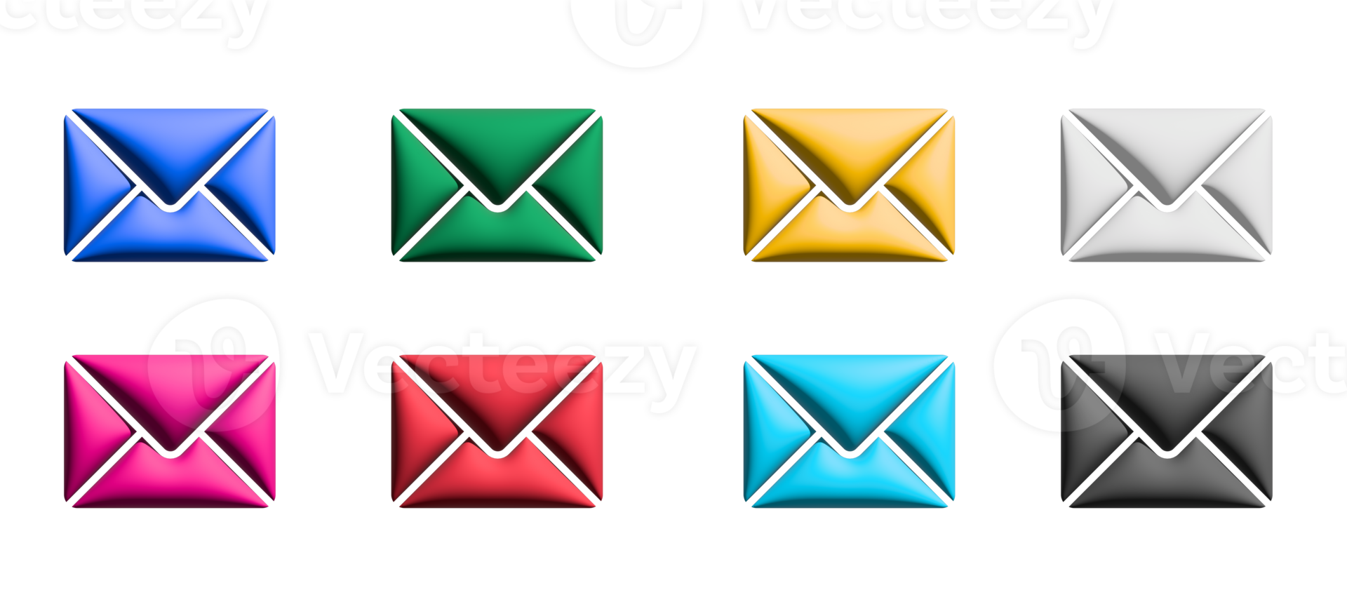 conjunto de iconos de correo electrónico, elementos gráficos de símbolos de colores png