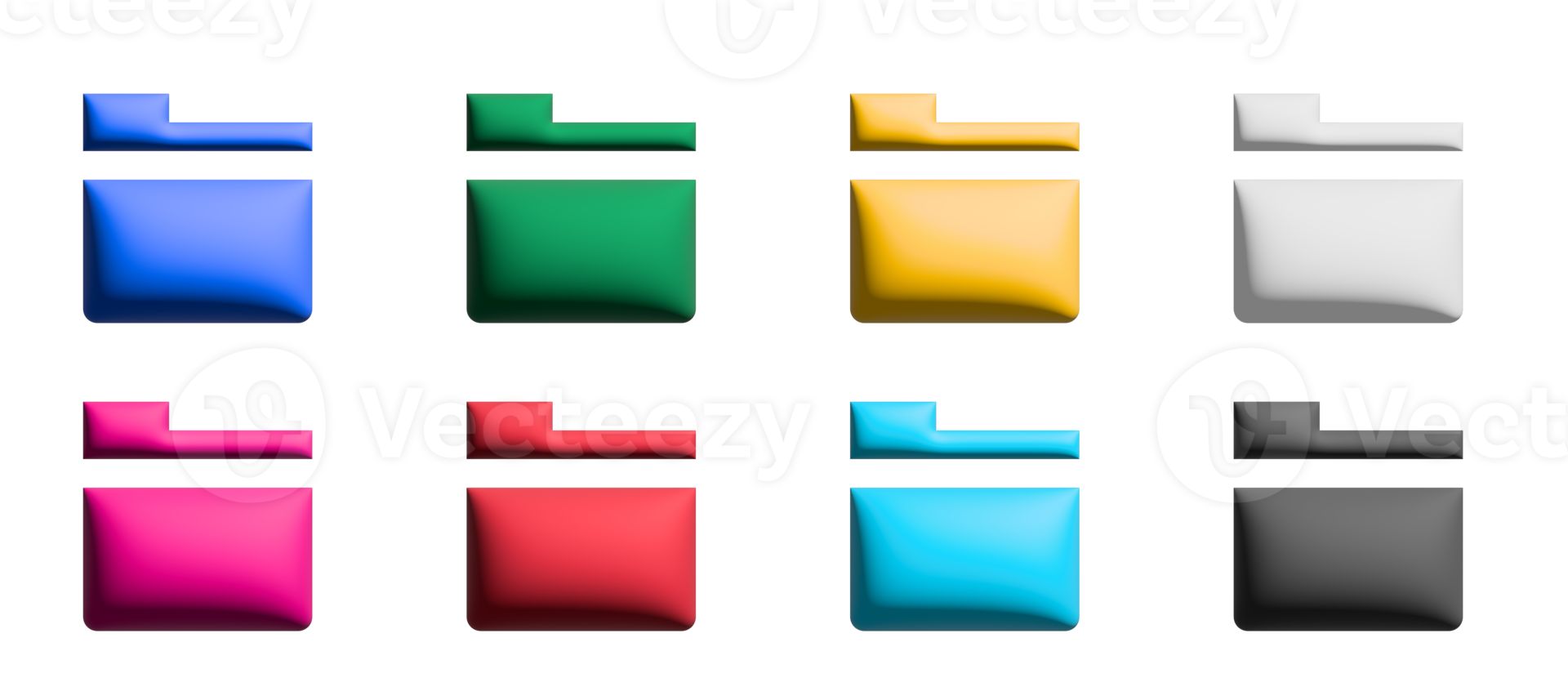 folder icon set, colored symbols graphic elements png