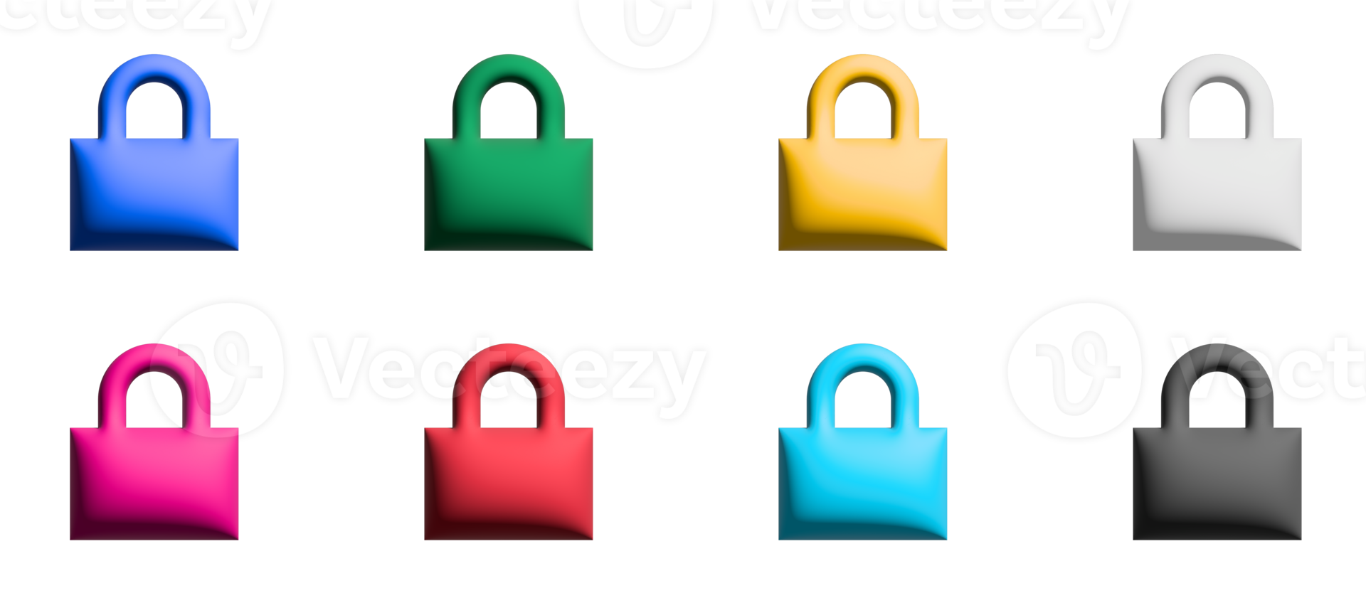 locked icon set, colored symbols graphic elements png