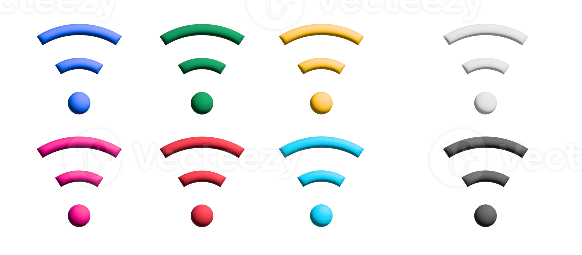 Wi-Fi icona impostare, colorato simboli grafico elementi png