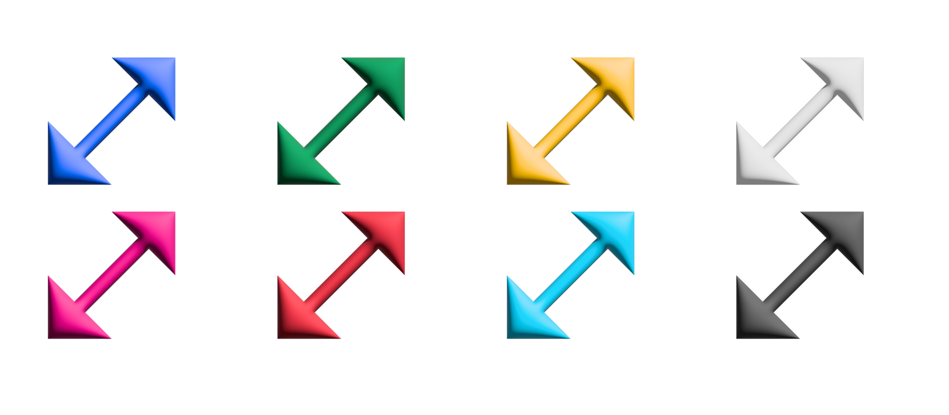 resize icon set, colored symbols graphic elements png