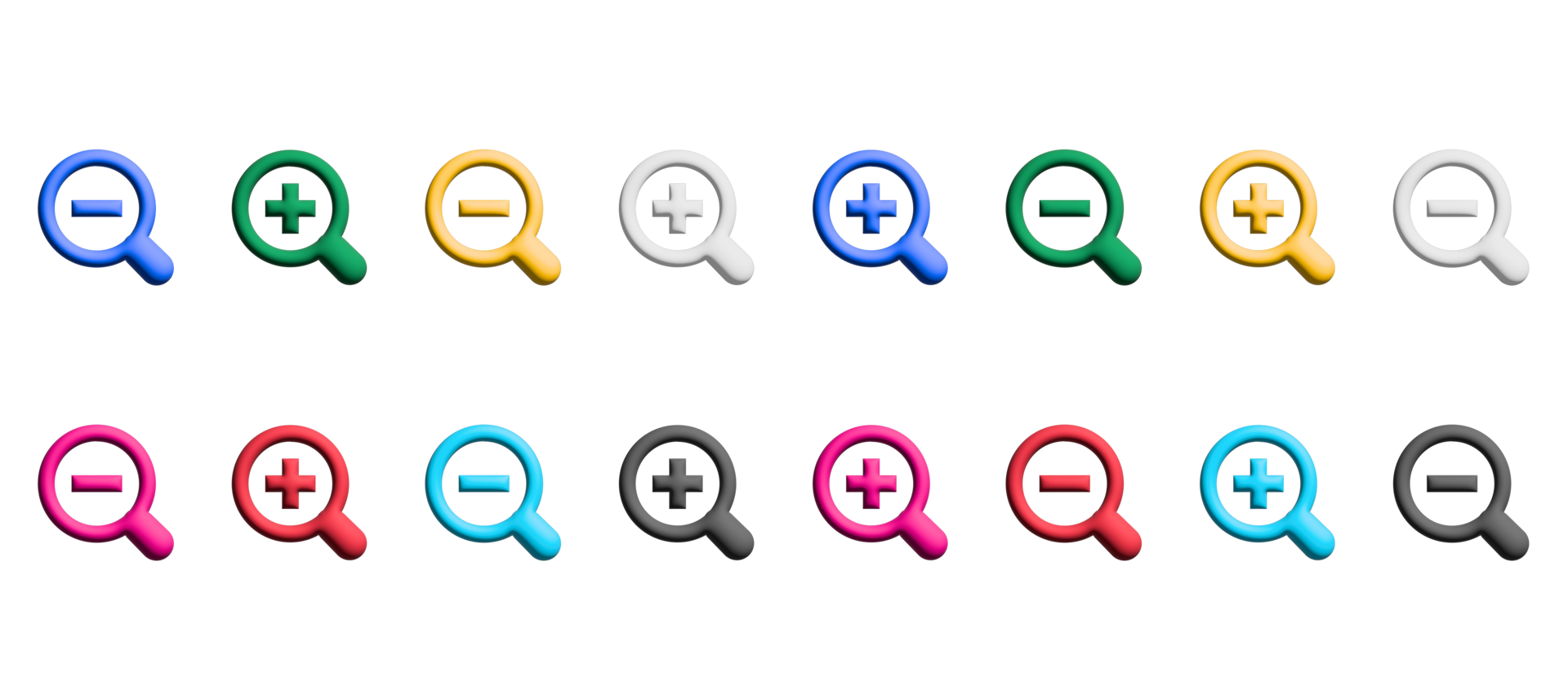 zoom icon set, colored symbols graphic elements 16617500 PNG
