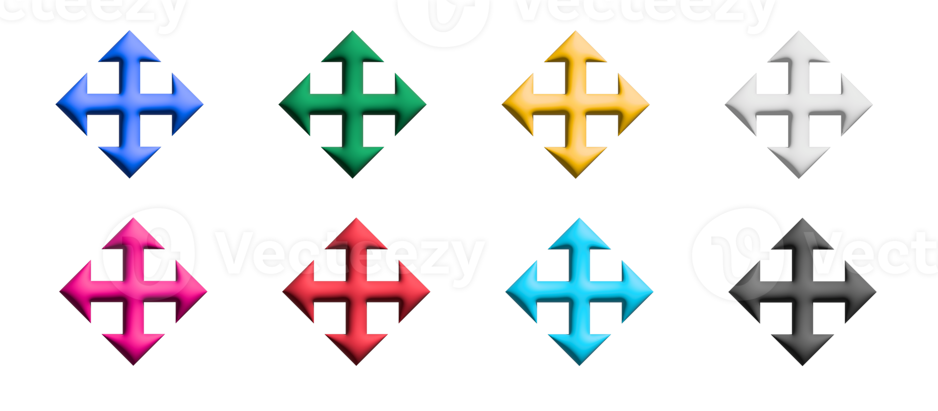 move icon set, colored symbols graphic elements png