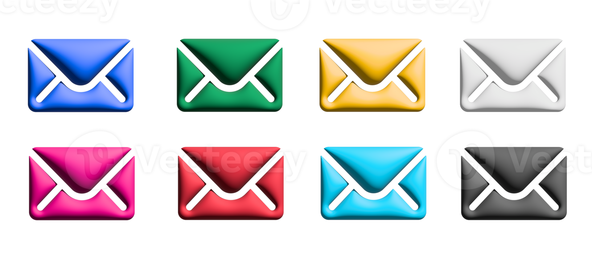 conjunto de iconos de correo, elementos gráficos de símbolos coloridos png