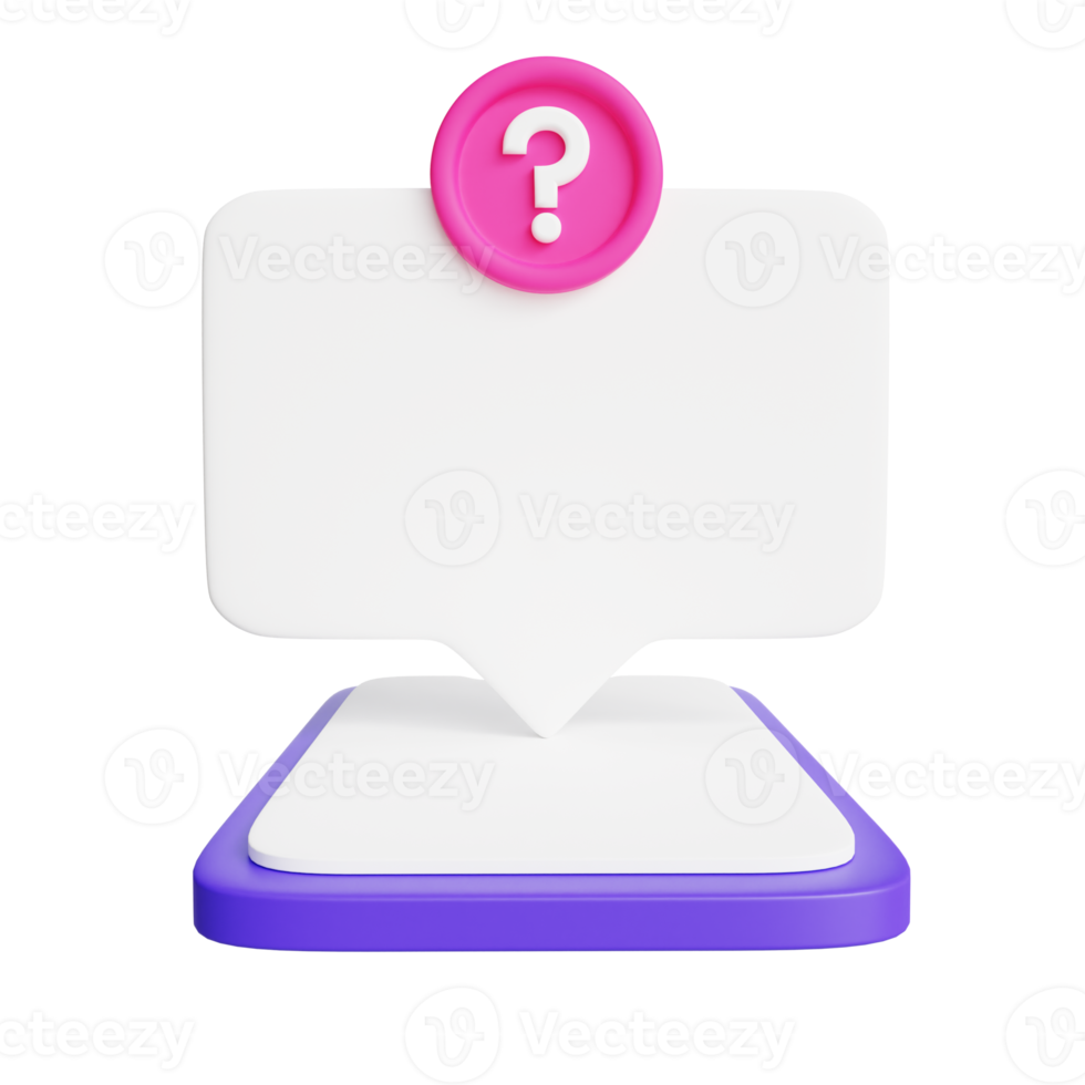 Social Media Question and Answer Box 3d Illustation png