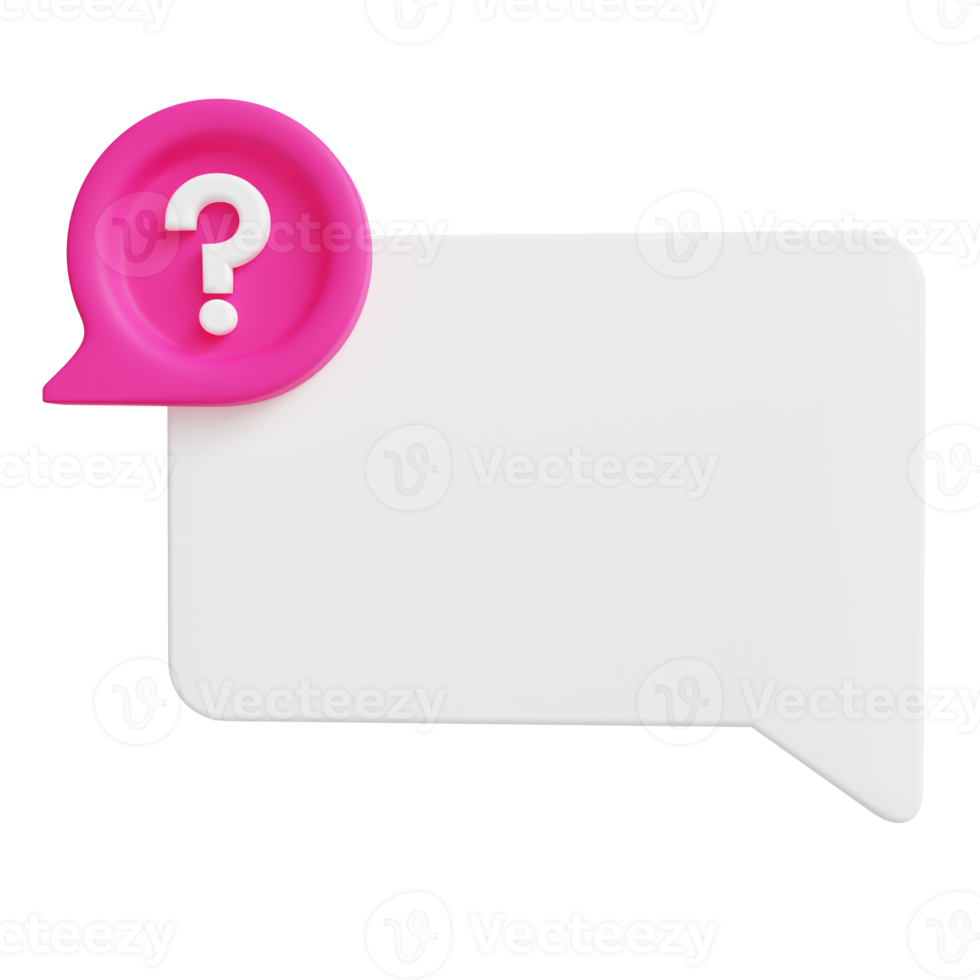 Circle Question and Answer Bubble Chat 3d Illustration png