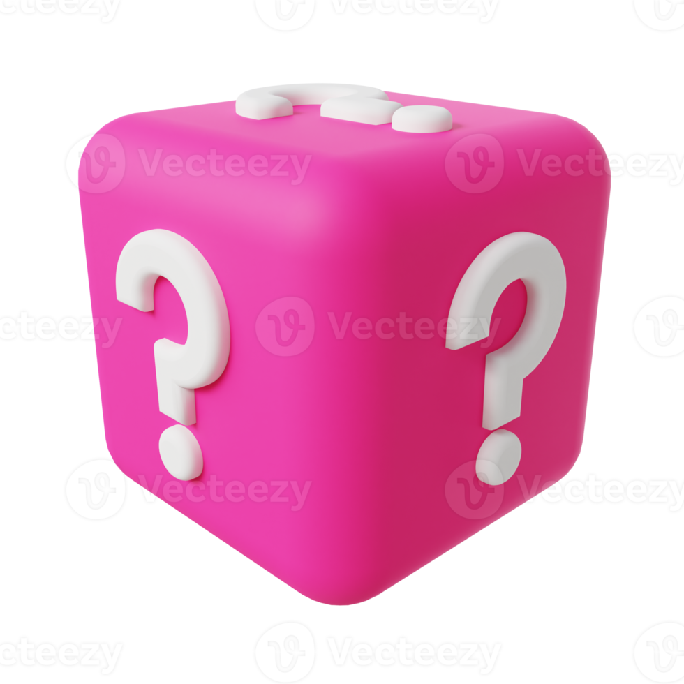 Box with Question Mark 3d Illustration png